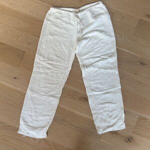 DONNI. Eco Fleece Roll Pants in Cream